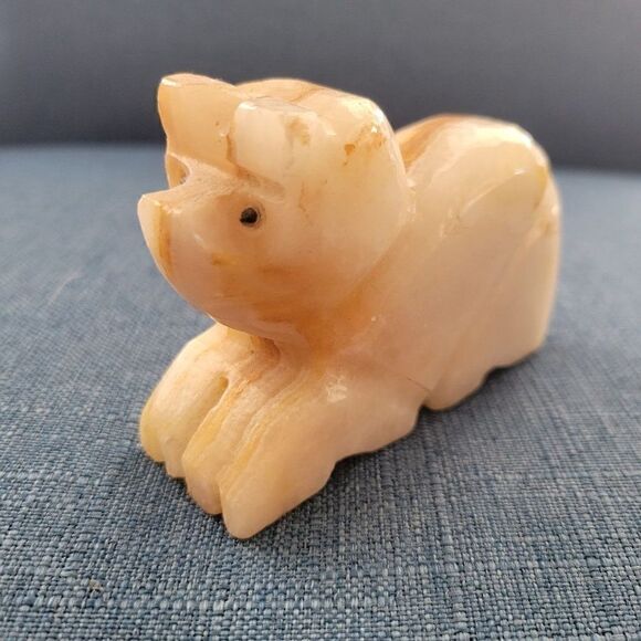 Vintage Hand Carved Onyx Bear Sculpture - Picture 12 of 12